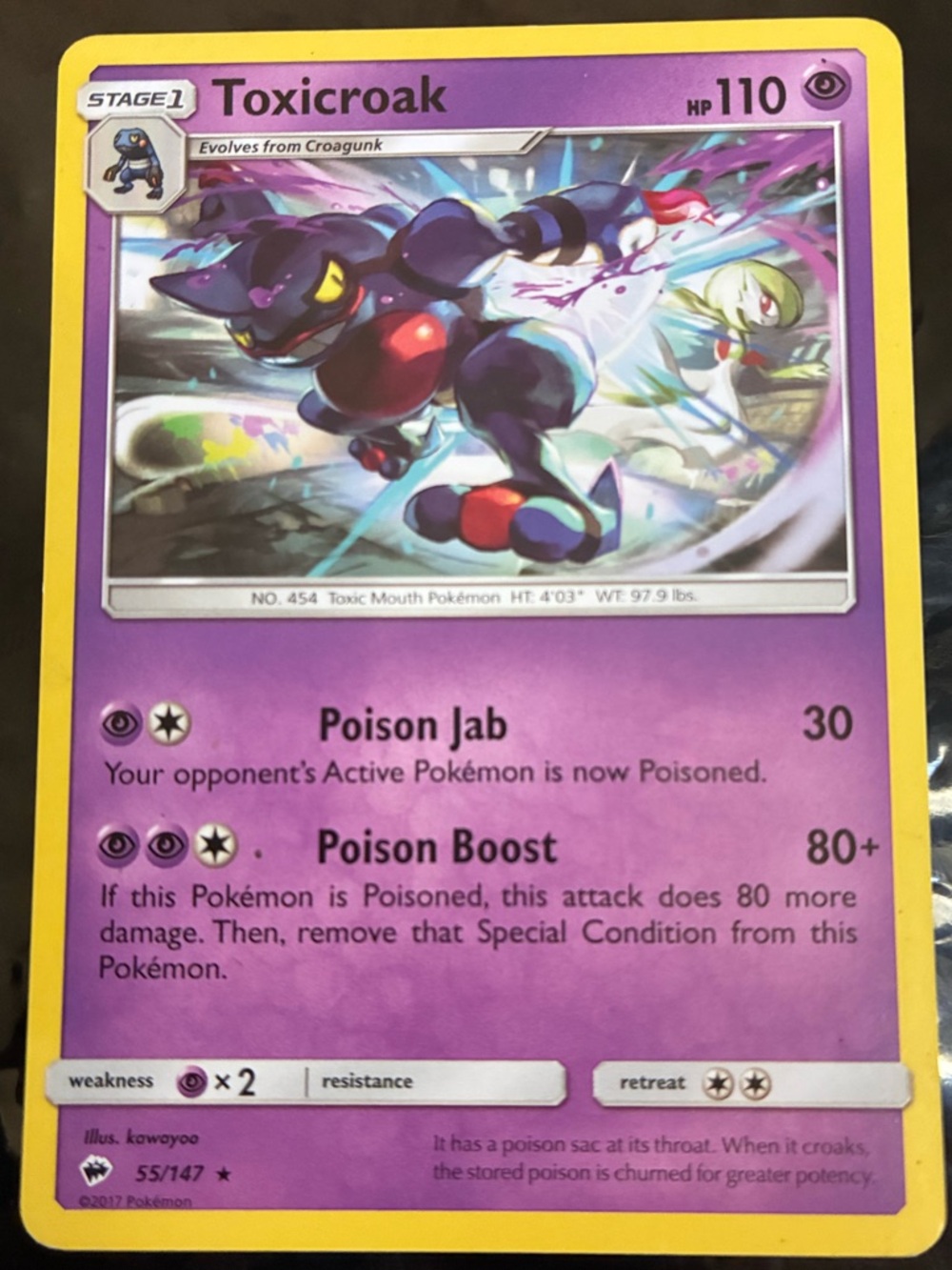 Toxicroak Pokémon Card - Stage 1 - 110 HP